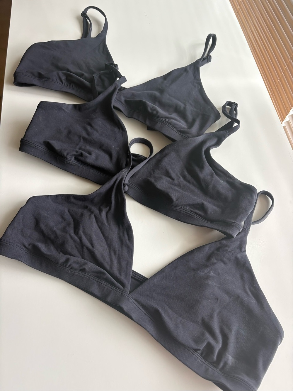 Aritzia contour Black Triangle Bralette Top — Set of 3